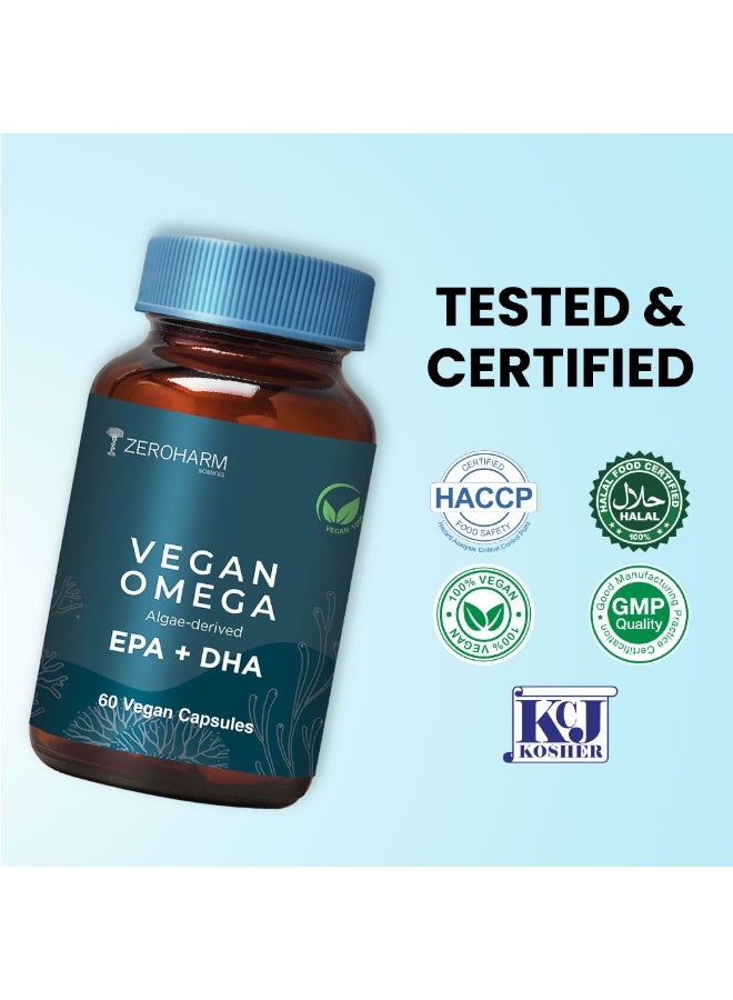 ZEROHARM Vegan Omega EPA+DHA - Algal Derived for Men & Women - 60 Capsules - Image 5